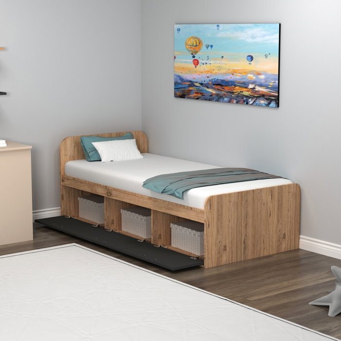Hanah Home Cama Individual Atlantic Pine, Anthracite